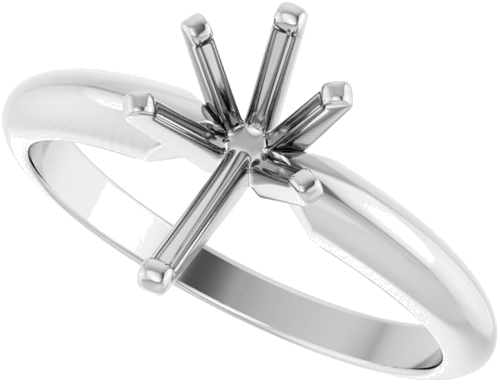 14K White 9x5.5 mm Pear Heavy 6-Prong Engagement Ring Mounting (5)