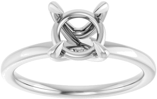 Sužadėtuvių Žiedas 14k white gold Round 7mm (3)