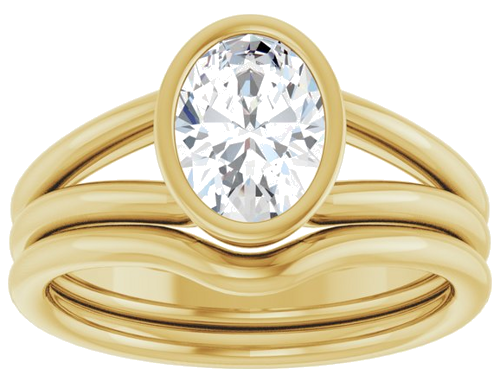 Sužadėtuvių Žiedas „Bezel-Set Solitaire“ 14k yellow gold Oval 8mm x 6mm (8)