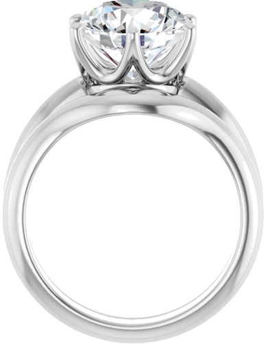 Sužadėtuvių Žiedas „Solitaire Crown-Inspired“ 14k white gold Round 10mm (7)