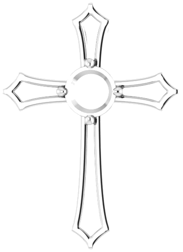 Pakabukas „Accented Cross“ 14k white gold Round 7mm (1)