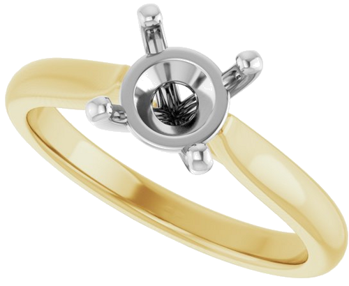 Sužadėtuvių Žiedas 14k yellow/white gold Round 7mm (5)