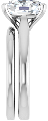 Sužadėtuvių Žiedas 14k white gold Elongated Cushion 10mm x 8mm (9)