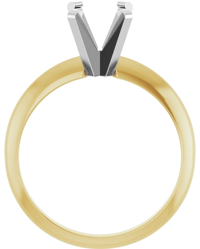 14K Yellow White 8 x 6 mm Oval Solitaire Engagement Ring Mounting (2)