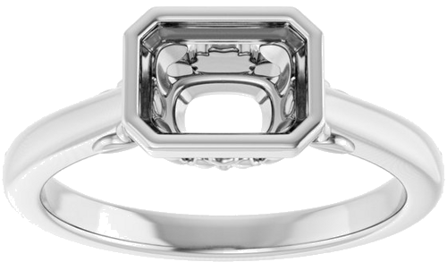 Sužadėtuvių Žiedas „Bezel-Set“ 14k white gold Emerald 7mm x 5mm (3)