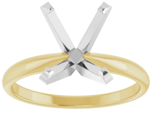 14K Yellow White 11 x 9 mm Oval Solitaire Engagement Ring Mounting (3)