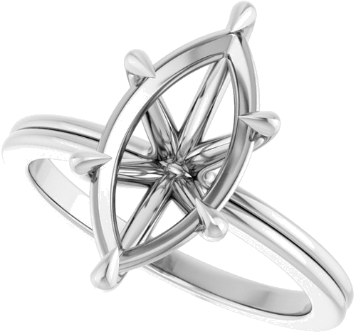 Sužadėtuvių Žiedas „Claw-Prong Solitaire“ 14k white gold Marquise 14mm x 7mm (5)
