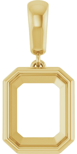 Pakabukas „Bezel-Set Charm“ 14k yellow gold Emerald 10mm x 8mm (1)