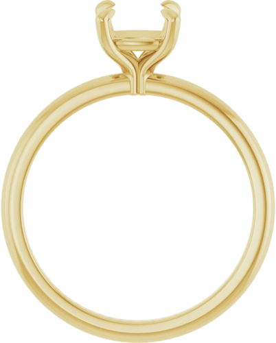 14K Yellow  6x6 mm Cushion Solitaire Engagement Ring Mounting (2)