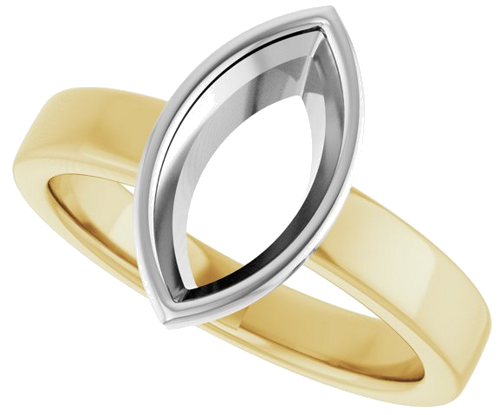 Sužadėtuvių Žiedas „Bezel-Set Solitaire“ 14k yellow/white gold Marquise 12mm x 6mm (5)