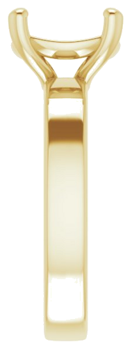 14K Yellow 9 mm Cushion Solitaire Engagement Ring Mounting (4)