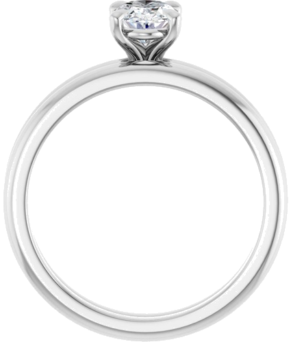 Sužadėtuvių Žiedas 585 Baltojo Aukso Oval 7mm x 5mm (7)