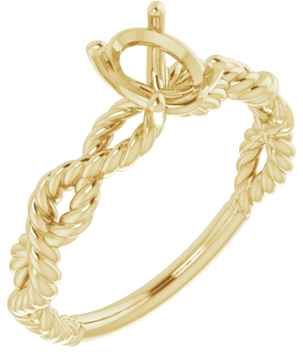 Sužadėtuvių Žiedas „Twisted Rope Solitaire“ 585 Geltonojo Aukso Oval 7mm x 5mm (1)