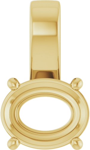 Pakabukas „Solitaire Charm“ 14k yellow gold Oval 10mm x 8mm (1)