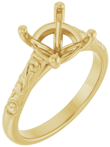 Sužadėtuvių Žiedas „Solitaire“ 14k yellow gold Cushion 8mm (1)