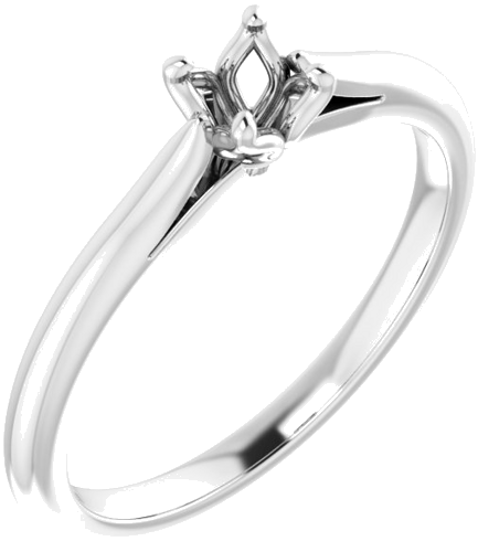 18K White  4.1 mm Round Solitaire Engagement Ring Mounting (1)
