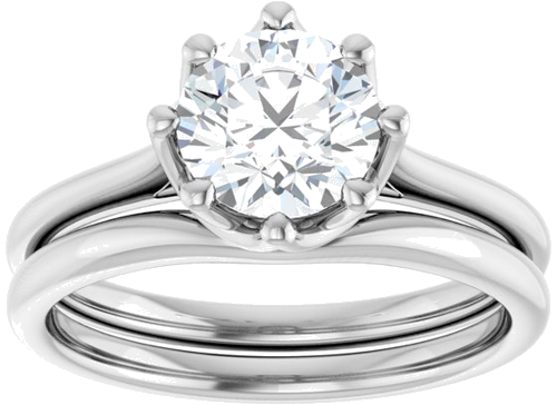 14K White 7 mm Round Solitaire Engagement Ring Mounting (8)