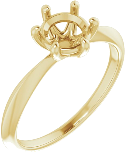 14K Yellow 6.5 mm Round 6-Prong Engagement Ring Mounting (1)