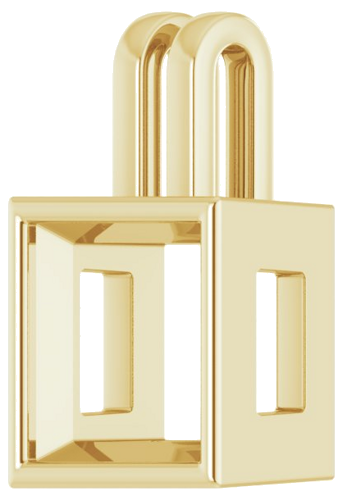 10K Yellow 8 mm Square Pendant Mounting (2)