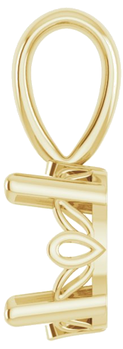 Pakabukas „Round 4-Prong Scroll Setting®“ 14k yellow gold Round 6mm (3)