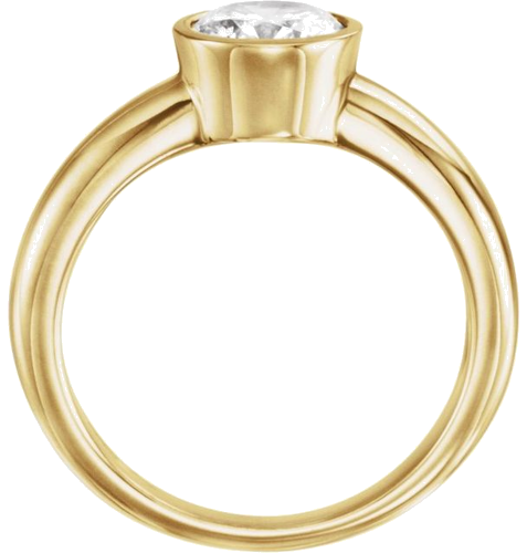 14K Yellow 5.2 mm Round Bezel-Set Engagement Ring Mounting (6)