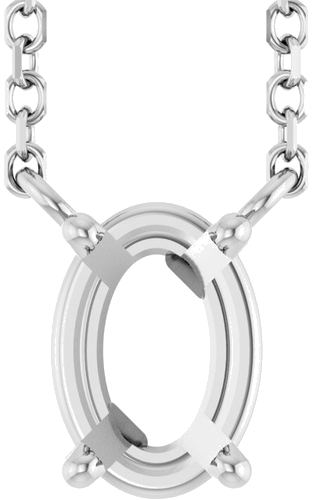 Pakabukas „Solitaire“ 14k white gold Oval 7mm x 5mm (1)