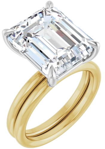 Sužadėtuvių Žiedas „Claw-Prong Solitaire“ 14k yellow/white gold Emerald 13mm x 11mm (6)