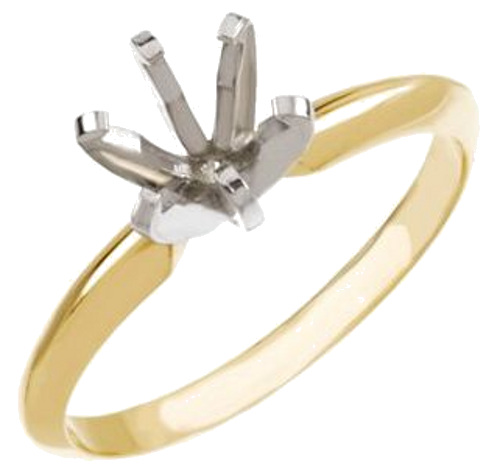 Sužadėtuvių Žiedas „Pre-Notched Lightweight Solitaire“ 14k yellow/white gold Round 3.5mm x 3.9mm (1)