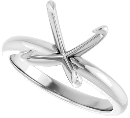 Platinum 7x7 mm Square Solitaire Engagement Ring Mounting (5)