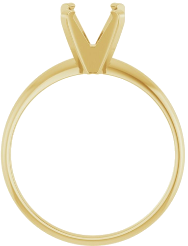 14K Yellow 7 mm Round Ultra-Lightweight Solitaire Engagement Ring Mounting (2)