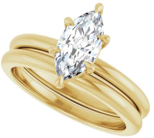 Sužadėtuvių Žiedas „Claw-Prong“ 10k yellow gold Marquise 10mm x 5mm (10)