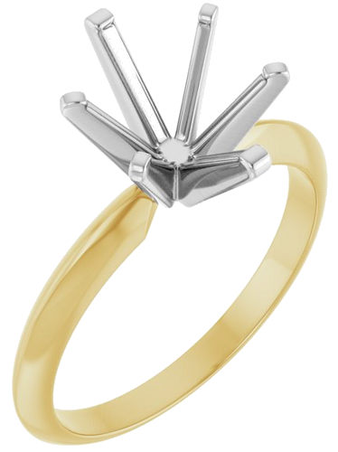 Sužadėtuvių Žiedas „Solitaire“ 585 Baltojo Ir Geltonojo Aukso Oval 10mm x 8mm (1)