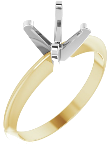 14K Yellow White 6.0-6.6 mm Round 4-Prong Solitaire Engagement Mounting (1)