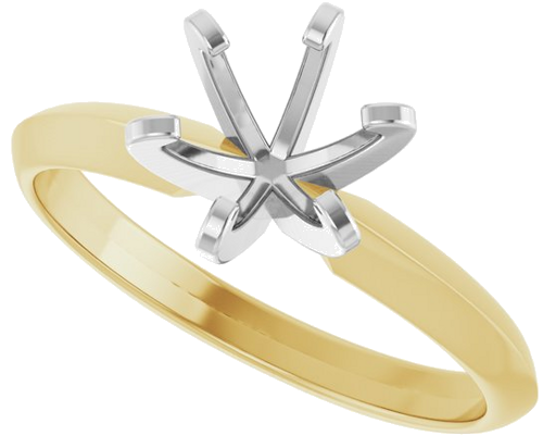 Sužadėtuvių Žiedas „Solitaire“ 585 Baltojo Ir Geltonojo Aukso Round 6.4mm (5)