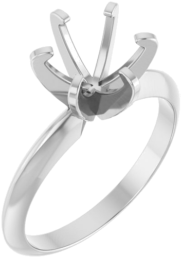 14K White 7.4 mm Round Engagement Ring Mounting (1)