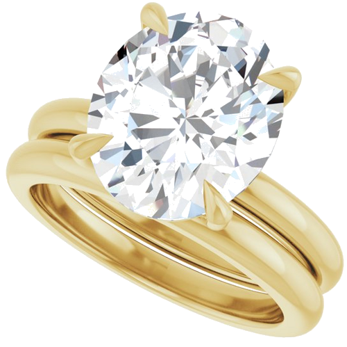 Sužadėtuvių Žiedas „Claw-Prong“ 18k yellow gold Oval 12mm x 10mm (10)