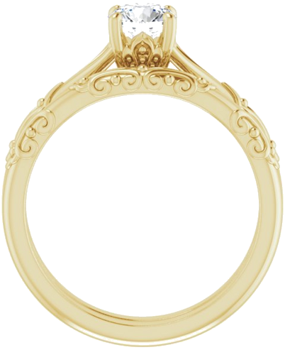 14K Yellow 5.2 mm Round Solitaire Engagement Ring Mounting (7)