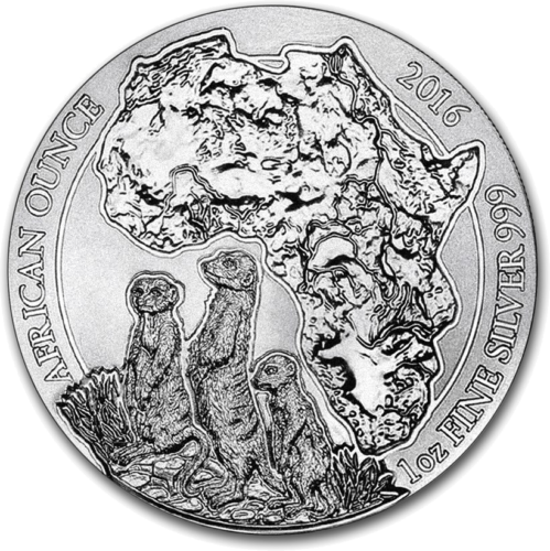 2016 Meerkat, Rwanda, 50 francs, 1 oz silver coin (1)