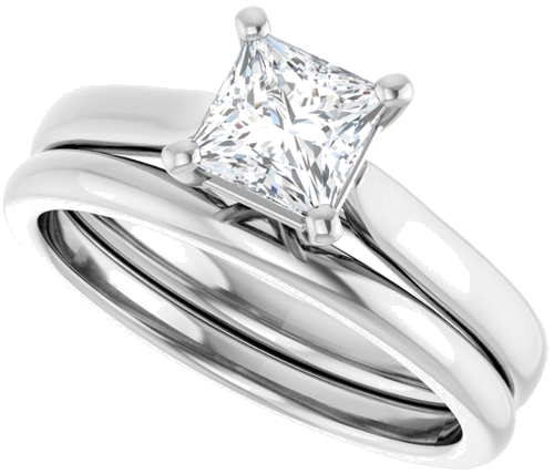 14K White 5 mm Square Engagement Ring Mounting (10)