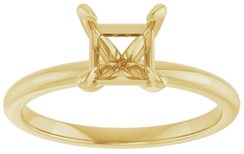 14K Yellow  5.5x5.5 mm Square Solitaire Engagement Ring Mounting (3)