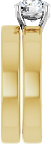 Sužadėtuvių Žiedas „Solitaire“ 14k yellow/white gold Round 6.5mm (9)