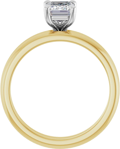 Sužadėtuvių Žiedas 585 Baltojo Ir Geltonojo Aukso Emerald 7mm x 5mm (7)