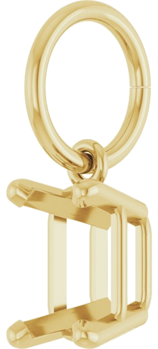 Pakabukas „Solitaire Charm“ 10k yellow gold Emerald 6mm x 4mm (2)