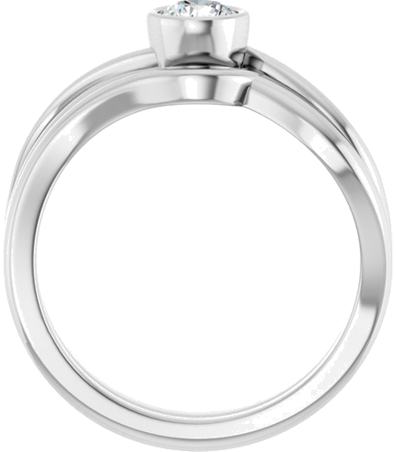 Sužadėtuvių Žiedas „Bezel-Set“ 14k white gold Round 4.4mm (7)