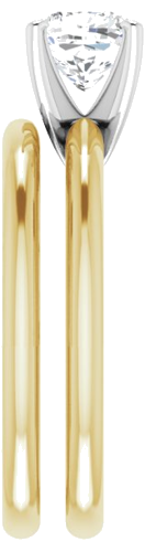 14K Yellow   White  6x6 mm Cushion Solitaire Engagement Ring Mounting (9)