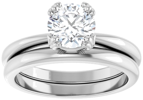 Sužadėtuvių Žiedas „Solitaire“ 14k white gold Round 6.5mm (8)