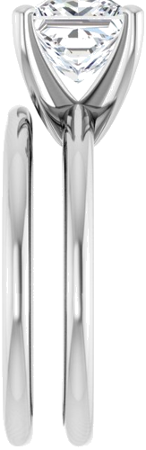 14K White  7 mm Square Solitaire Engagement Ring Mounting (9)