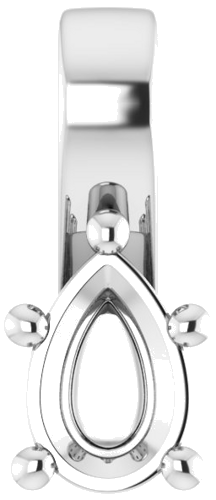 14K White 6x4 mm Pear Pendant Mounting (1)