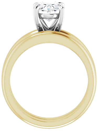 Sužadėtuvių Žiedas „Solitaire“ 585 Baltojo Ir Geltonojo Aukso Oval 9mm x 7mm (7)