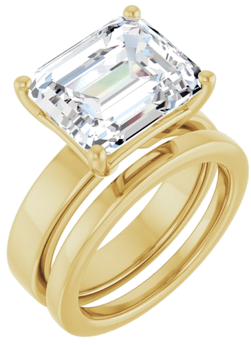 Sužadėtuvių Žiedas 14k yellow gold Emerald 12mm x 10mm (6)